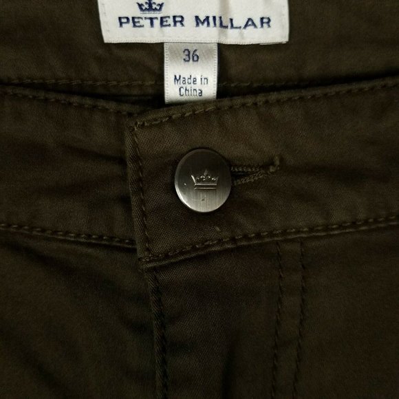 Peter Millar Mens Pants Size 36 Brown Soft Mid Rise Straight Leg Jeans Stretch - Picture 7 of 9